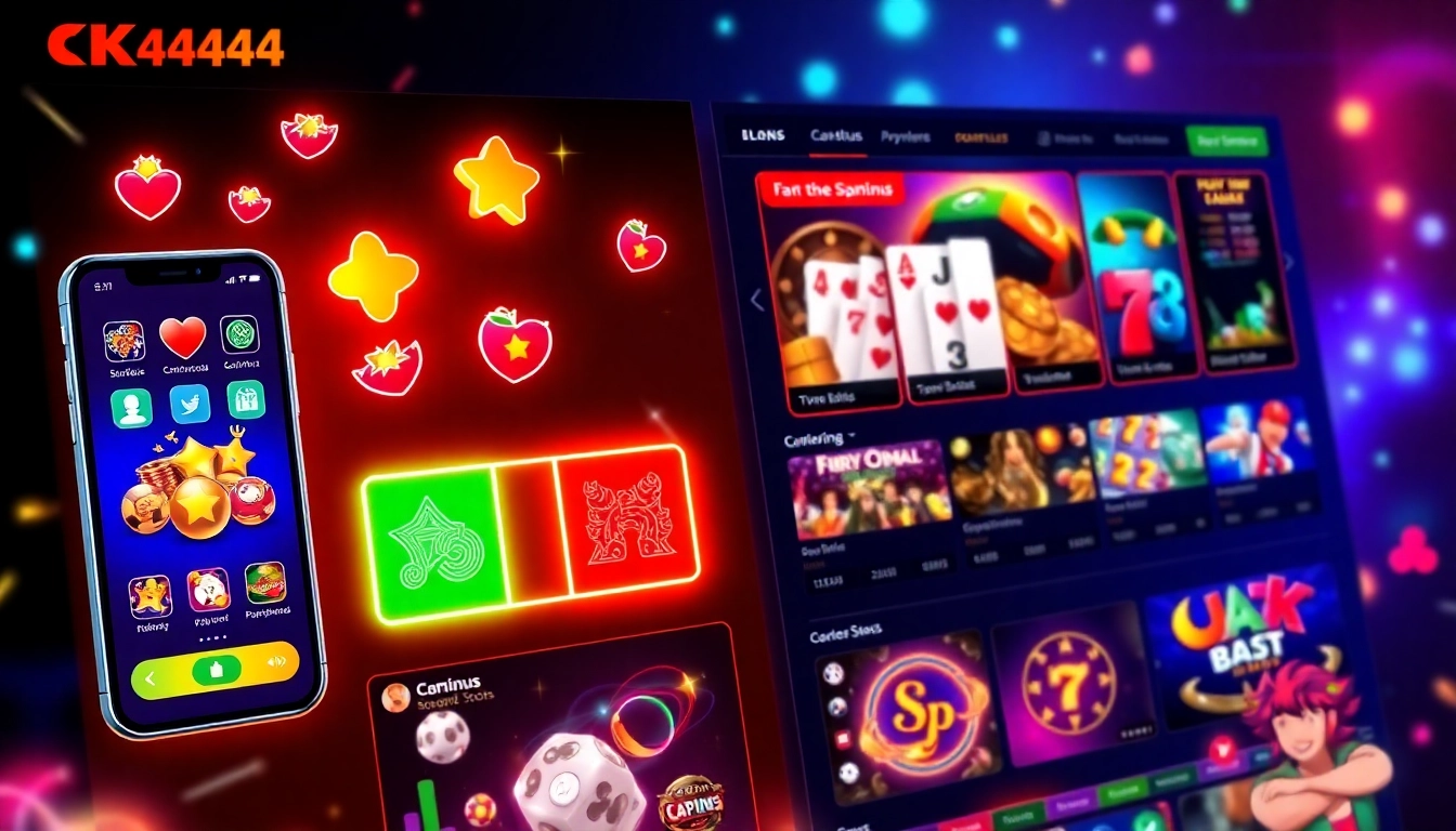 Use the ck4444 com app to access a seamless, engaging online gaming experience with live casino, slots, and sports betting features, highlighted in vibrant visuals for easy navigation.