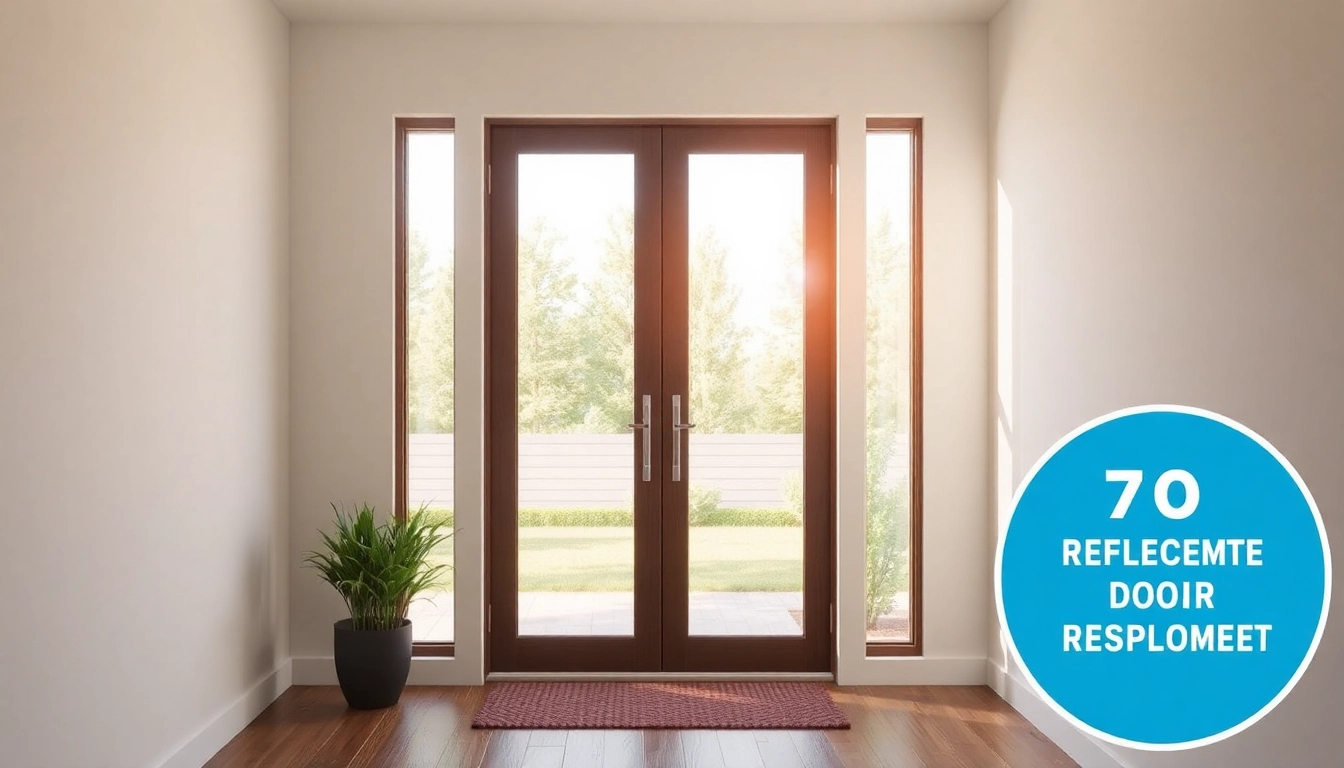 Replace a sliding glass door: energy-efficient upgrade in a sunlit modern entryway.