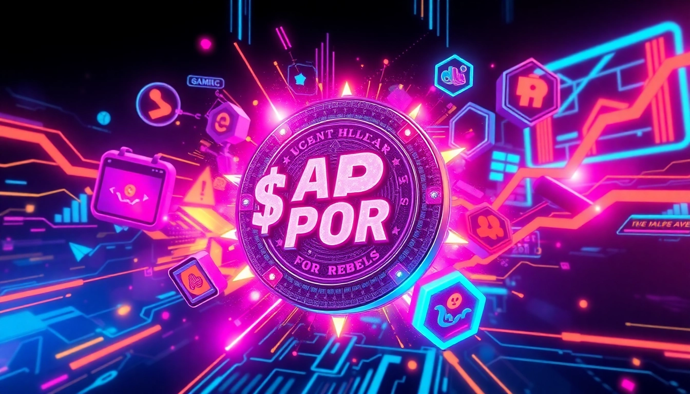 Engaging illustration of APORK for Rebels meme coin with GambleFi elements and vibrant